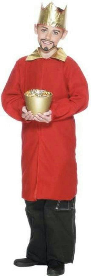 Smiffy's Red Nativity King Wiseman Child Christmas Costume Cape Crown Size Small by HalloweenStore.com
