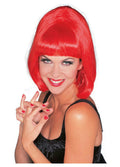 Red Shoulder Length Bouffant Style Starlet Fashion Wig with Bangs by HalloweenStore.com