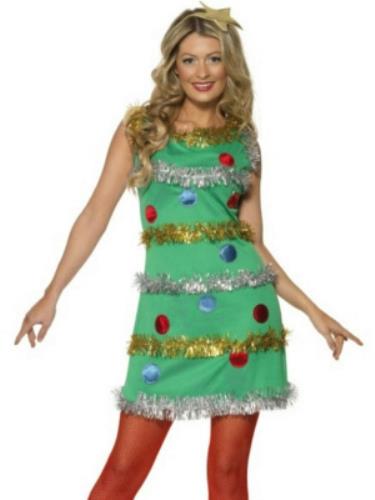 Womens Christmas Tree Dress Costume Adult Size Medium by HalloweenStore.com