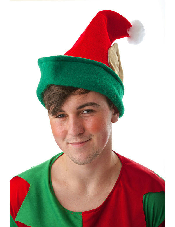 Red Elf Hat with Ears Christmas Accessory by HalloweenStore.com