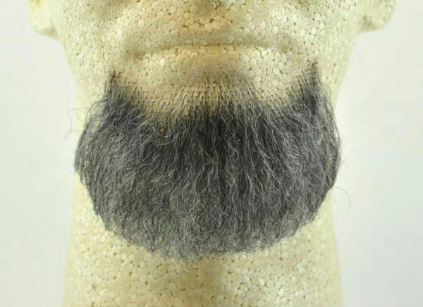 Dark Gray Human Hair Goatee Chin Beard Costume Beard 2022 by HalloweenStore.com