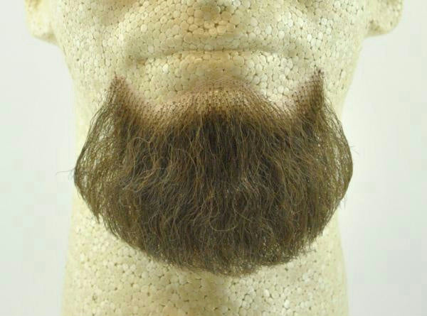 Medium Brown Human Hair Goatee Chin Beard Costume Beard 2022 by HalloweenStore.com