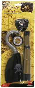 Pirate Costume Accessory Set Hook Compass Telescope Eyepatch by HalloweenStore.com