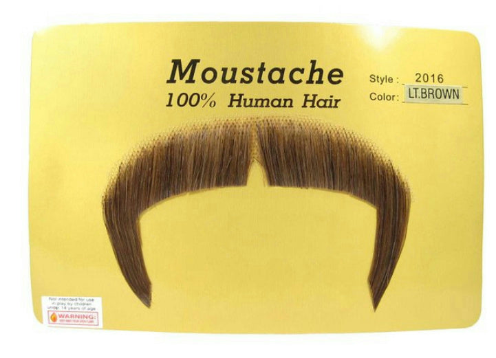 Light Brown 100% Human Hair Zapata Fu Manchu Mustache 2016 by HalloweenStore.com