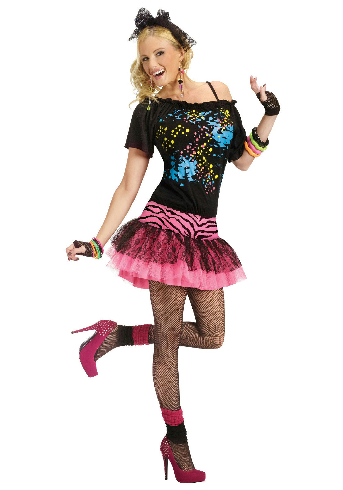 80s Pop Party Women's Costume Size S/M 2-8 by HalloweenStore.com