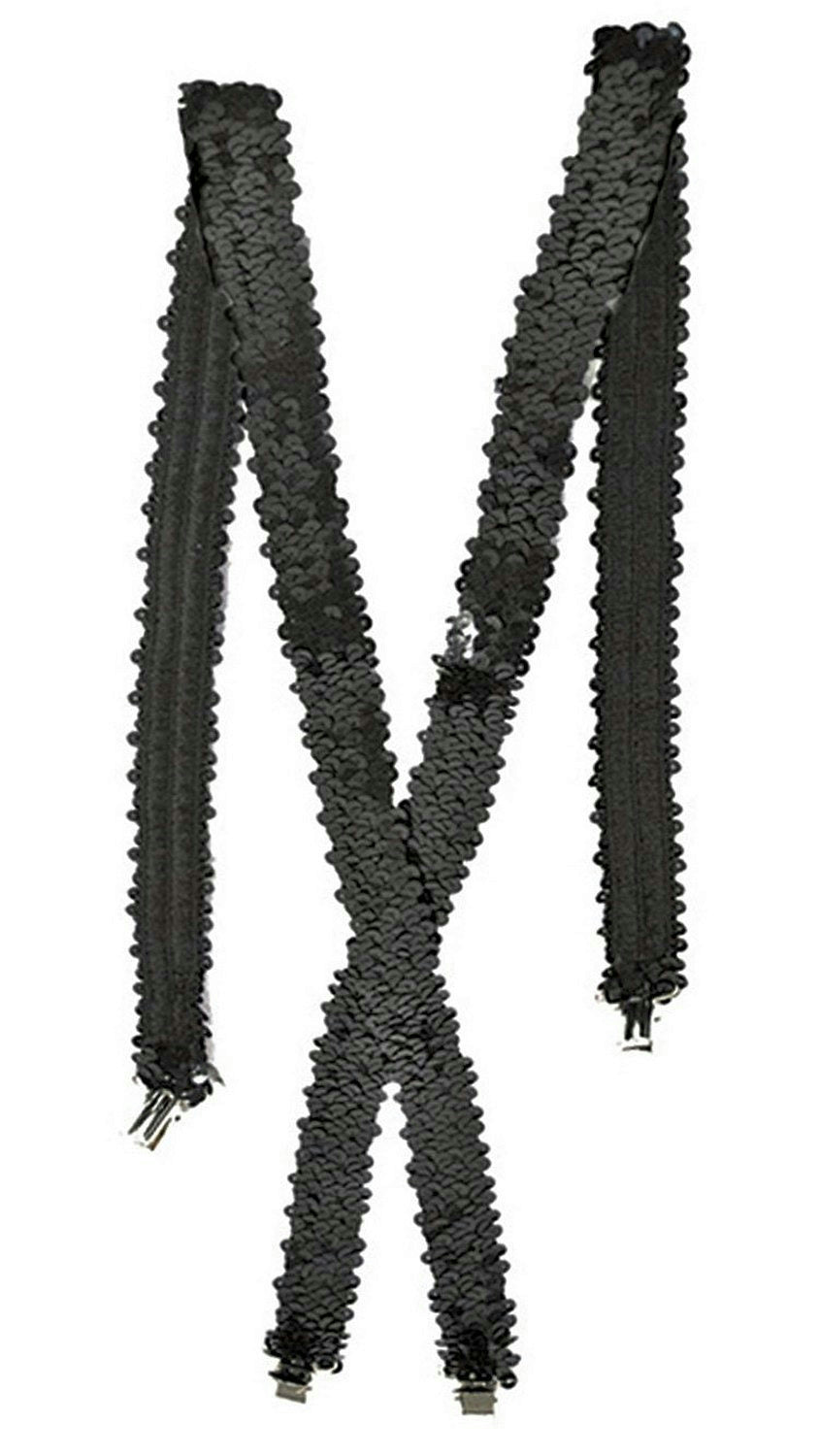 Black Sequin Suspenders by HalloweenStore.com