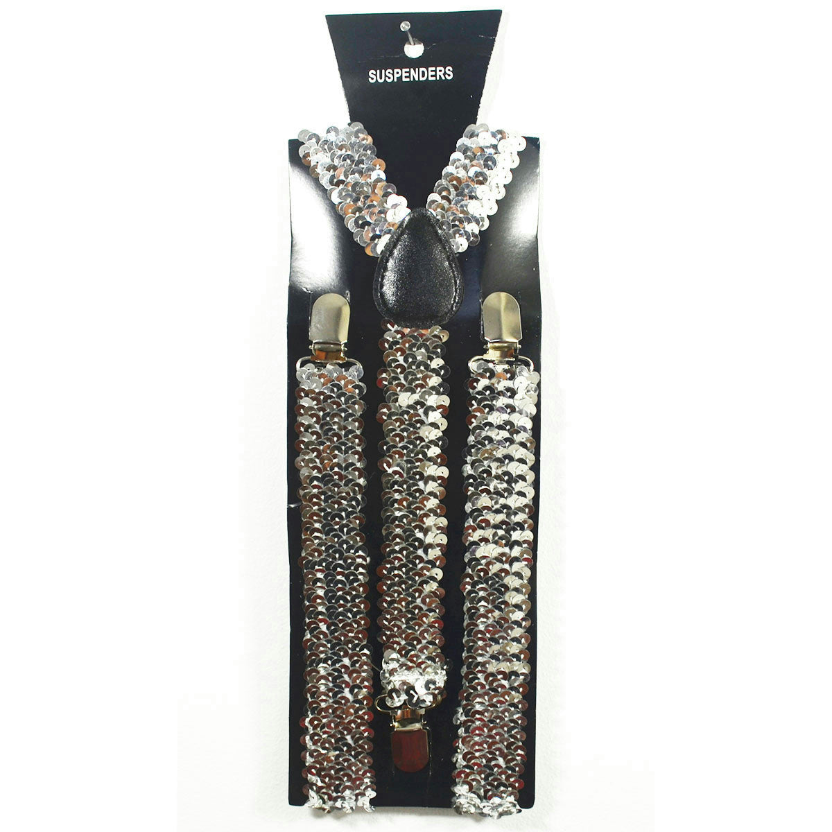 Silver Sequin Suspenders by HalloweenStore.com