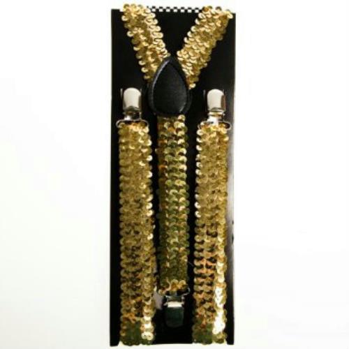 Gold Sequin Suspenders by HalloweenStore.com