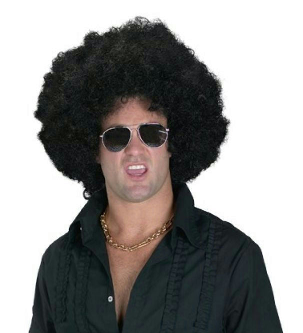 Economy High Afro Wig with Purple Pick by HalloweenStore.com