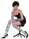 80's Zebra Zipper Leggings Above The Knee Accessory by HalloweenStore.com