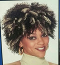 Two-Tone Ladies Brown With Highlights Kink Wig by HalloweenStore.com