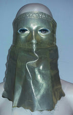 Shiny Gold Curtain Domino Eye Mask by HalloweenStore.com