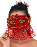 Adult Senorita Red Lace Eye Mask by HalloweenStore.com