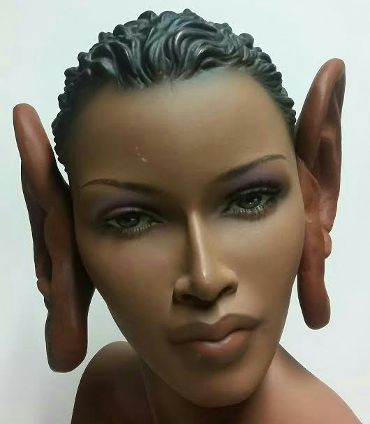 8" Super Jumbo Really Big African Brown Black Soft Vinyl Ears Costume Accessory by HalloweenStore.com