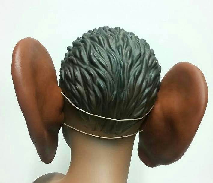 8" Super Jumbo Really Big African Brown Black Soft Vinyl Ears Costume Accessory by HalloweenStore.com