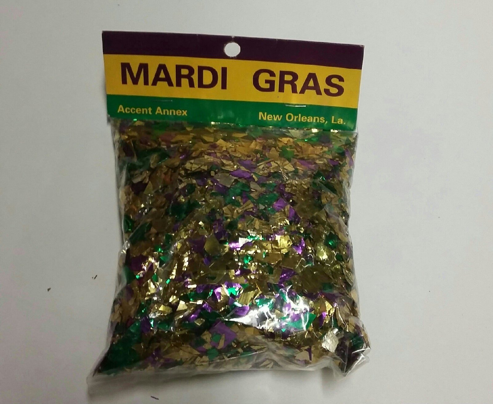Festive Gold Green Purple Foil Mardi Gras Confetti by HalloweenStore.com