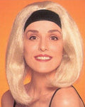 California Blonde Beach Bunny Shoulder Length Wig with Attached Black Headband by HalloweenStore.com