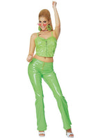 Rubies Sexy Lime Green Disco Girl Costume Bustier Bellbottoms Size Medium 10-14 by HalloweenStore.com