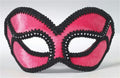 Forum Women's Pink And Black Venetian Carnival Mask With Rhinestones 69399 by HalloweenStore.com