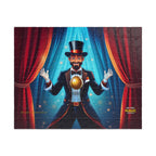 Magician on Stage Jigsaw Puzzle – Vintage Circus Magic Poster Puzzle (110–1014 pcs) by Printify