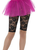 Smiffy's Women's 80's Black Lace Cycling Shorts Fancy Dress Costume Accessory by HalloweenStore.com