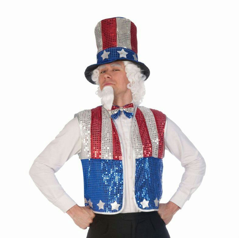 Forum Novelties Patriotic Sequin Uncle Sam Hat Beard Bowtie Vest Costume Kit by HalloweenStore.com