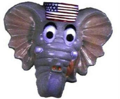 Cesar Republican Elephant Hard Rigid Plastic Costume Adult Mask by HalloweenStore.com
