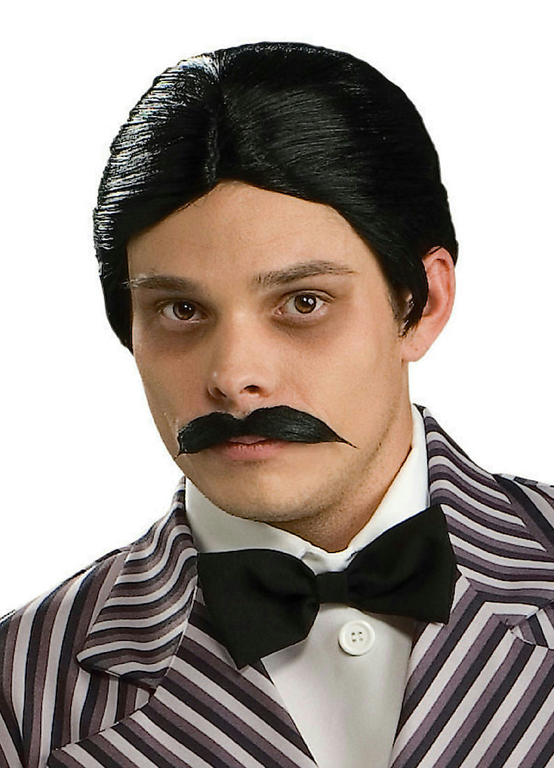 The Addams Family Gomez Black Wig and Moustache Kit by HalloweenStore.com