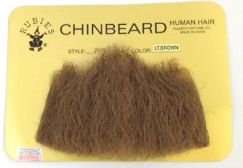 Light Brown Human Hair Goatee Chin Beard Costume Beard 2022 by HalloweenStore.com