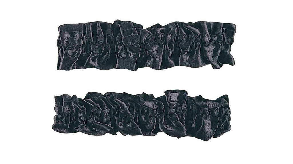 1920's Black Satin Old Fashioned Garter Flapper Arm Bands Armbands by HalloweenStore.com
