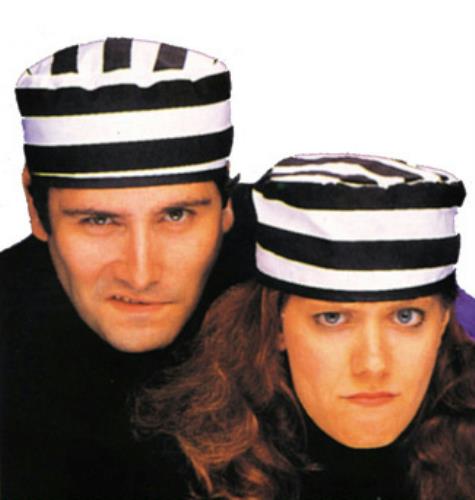 Prisoner Convict Jailbird Black and White Hat by HalloweenStore.com