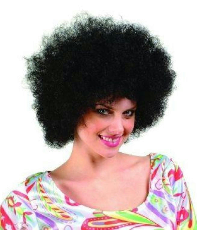 Small Black Curly Bushy Afro Clown Wig by HalloweenStore.com