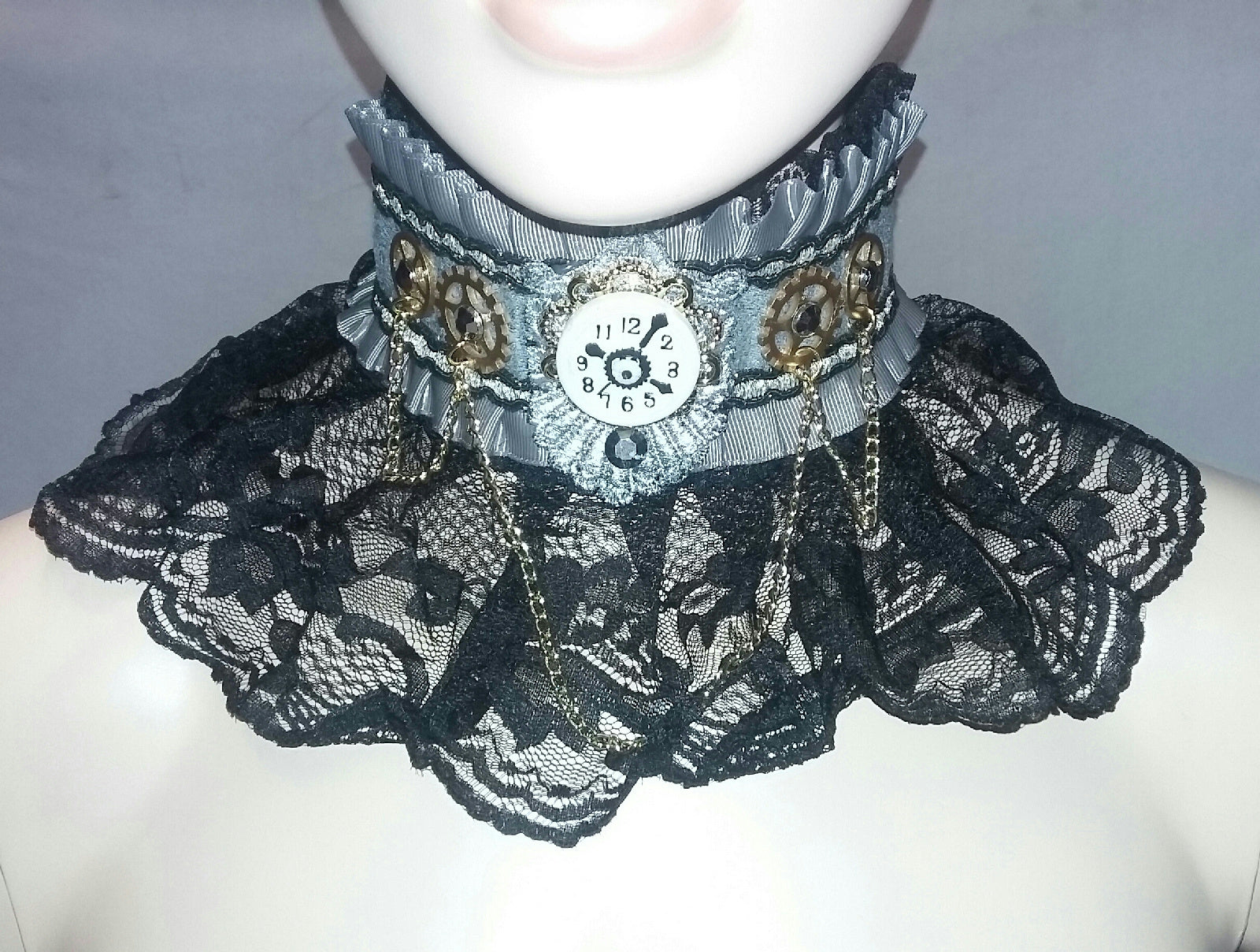 Elegant Steampunk Lace Neck Victorian Corset Choker Necklace Costume Jewelry by HalloweenStore.com