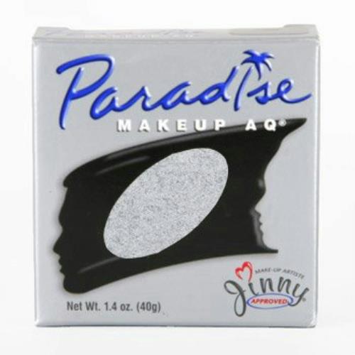 Silver Mehron Paradise Professional Cake Makeup Face Paint AQ 1.4oz by HalloweenStore.com
