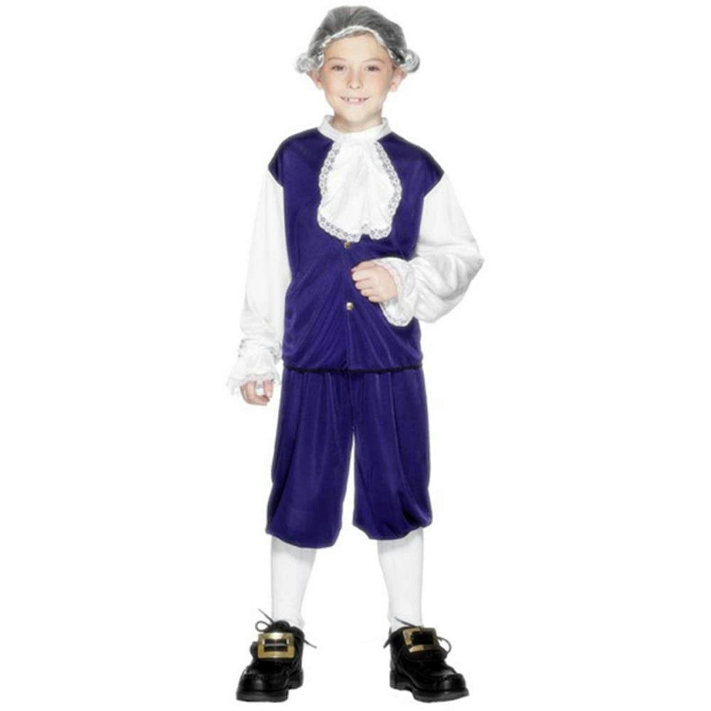 Smiffy's Children's Blue Colonial Boy Child Costume Size Small Ages 3-5 by HalloweenStore.com
