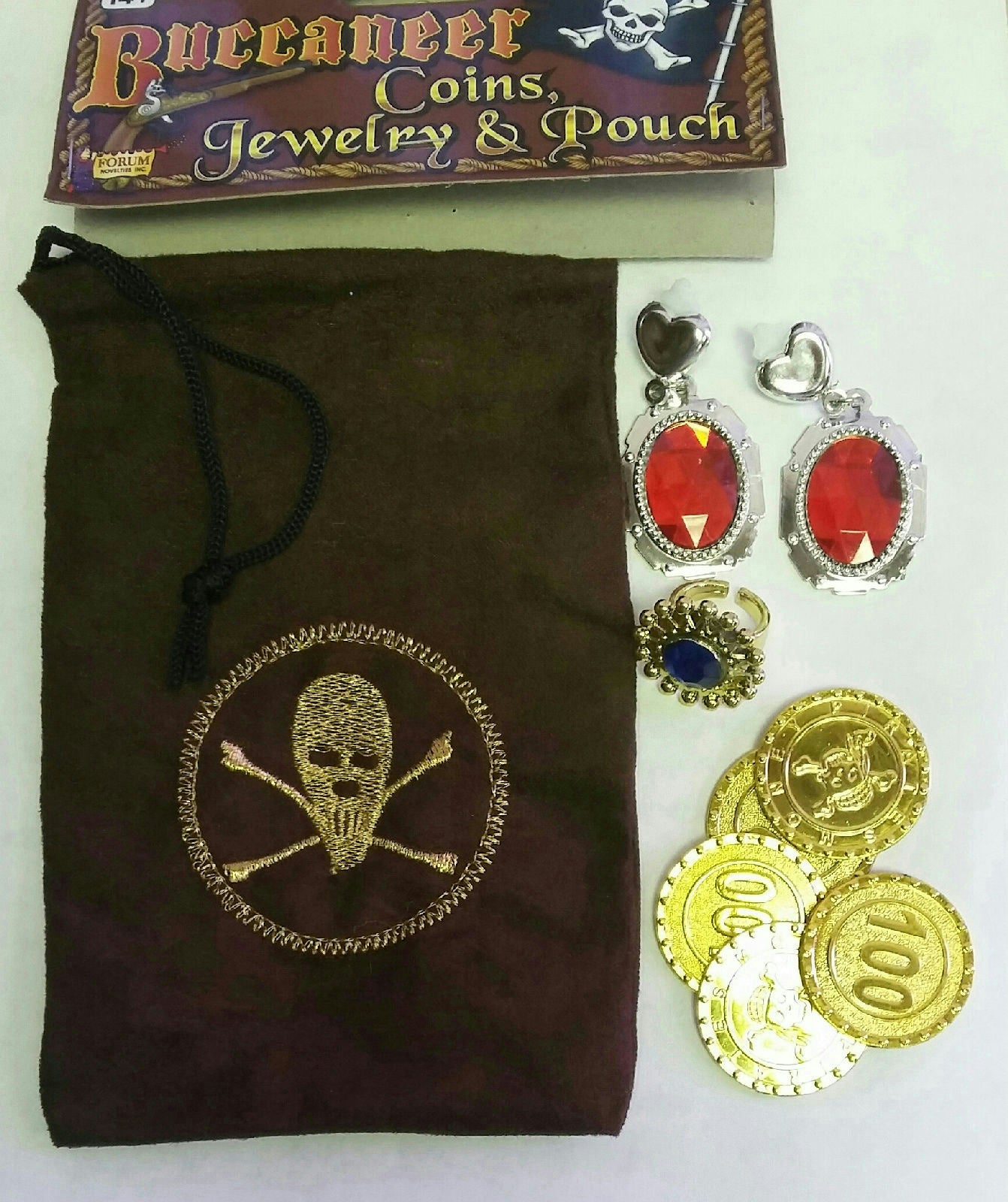 Buccaneer Coins Jewelry and Pouch Pirate Costume Accessory by HalloweenStore.com
