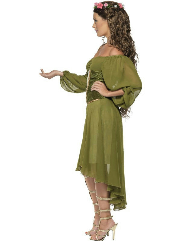 Tales of Old England Fair Maiden Sexy Dress and Flower Halo Costume Small 6-8 by HalloweenStore.com