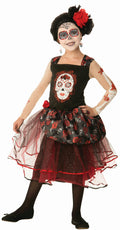 Girls Day of the Dead Rosa Senorita Child Costume Dress Size Small 4-6 by HalloweenStore.com