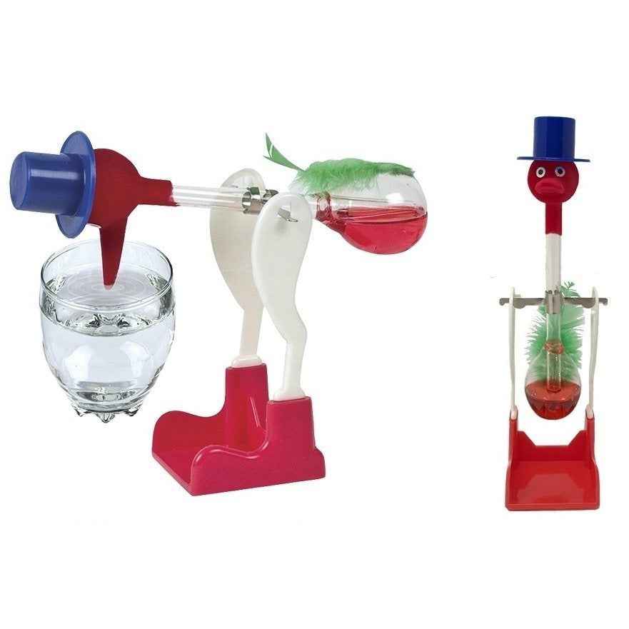 Perpetual Motion Desk Toy Vintage Novelty (Red) - STEM, School Science Retro Happy Dippy Dunking Bobbing Magic Famous Original Water Sippy Toy Thermodynamics Teacher Must Have For Classrooms Supplies Equipment A Great Gadget for Projects