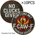 Ten Commemorative Coins Featuring a 3D Relief Design, Playful Quotes in a Chicken-Like Language, Bold, Funny, And Liberating, Creatively Crafted Coins Without Any Grievances