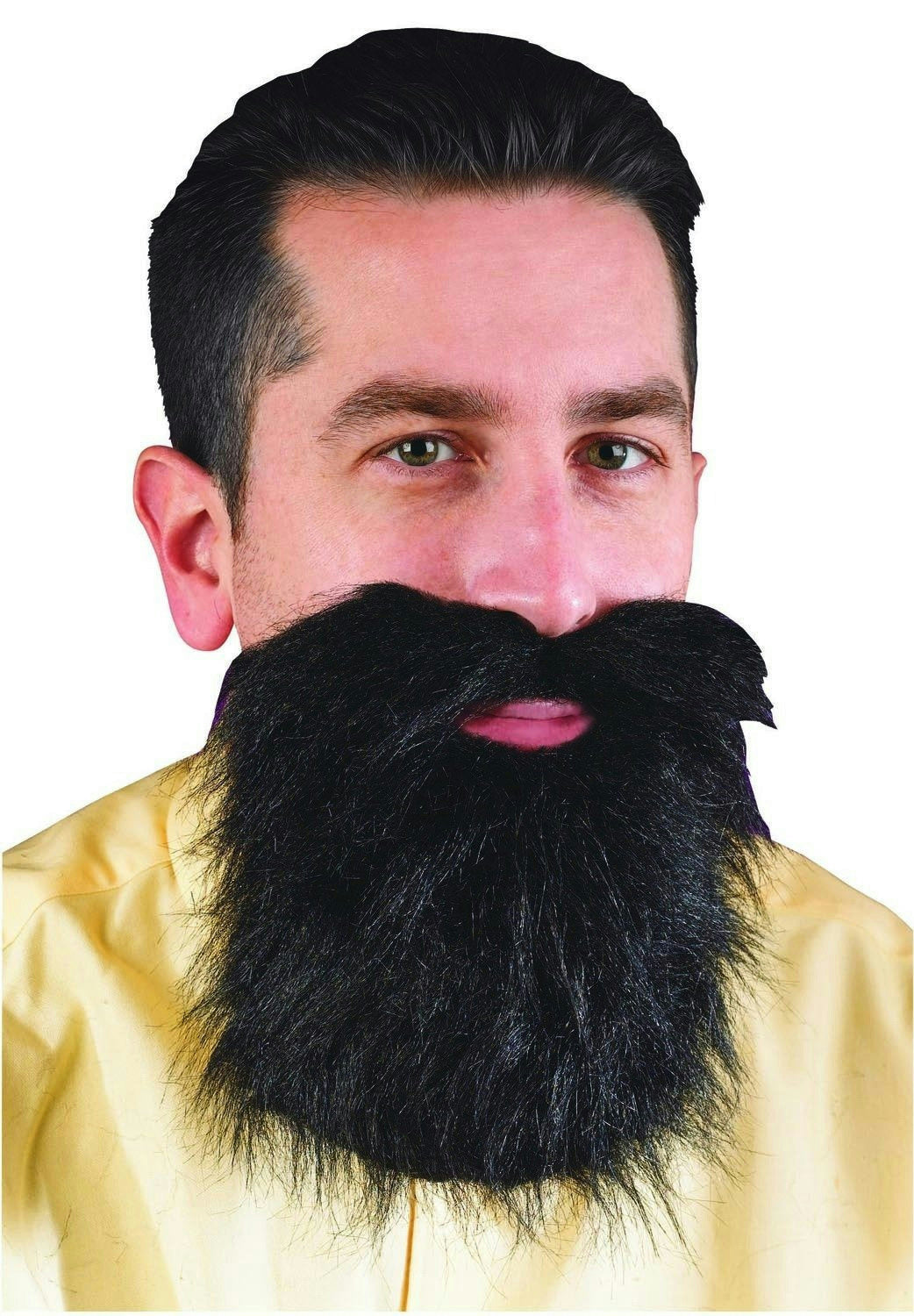 Fun World Black Mustache and Beard Facial Hair Set by HalloweenStore.com
