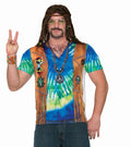 Men's Realistic Instant Male Hippie Sublimation T-Shirt Adult Size Medium by HalloweenStore.com