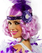 Party Pastel Purple Lilac Short and Curly Flapper Adult Costume Wig by HalloweenStore.com