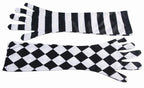Forum Harlequin Black and White Mismatched Opera Length Gloves by HalloweenStore.com