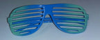 Green to Blue Ombre Two Tone Aviator Blinds Shutter Shades Glasses by HalloweenStore.com