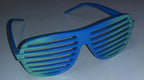 Green to Blue Ombre Two Tone Aviator Blinds Shutter Shades Glasses by HalloweenStore.com