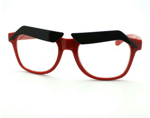 Red Frame Funny Black Eyebrows Eyeglasses Clear Lens Novelty Cartoon by HalloweenStore.com