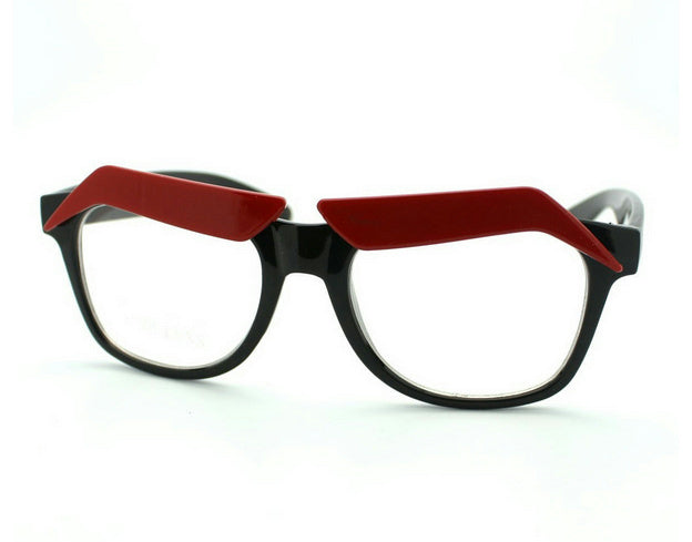 Black Frame Funny Red Eyebrows Eyeglasses Clear Lens Novelty Cartoon by HalloweenStore.com