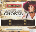 Steampunk Faux Leather Lace and Gears Choker Costume Jewelry by HalloweenStore.com