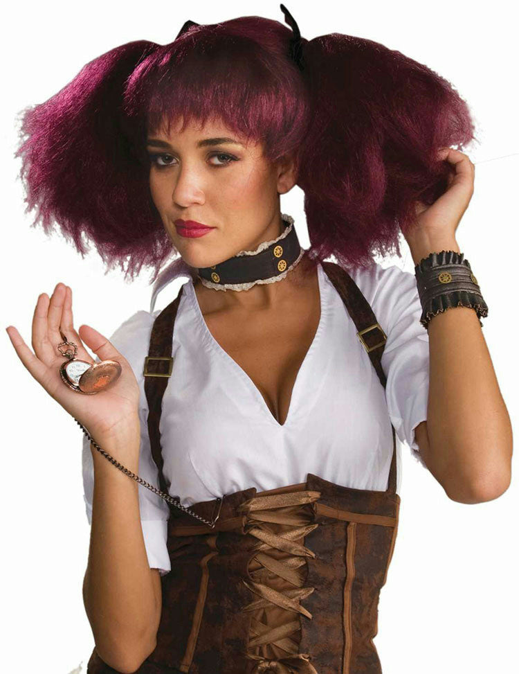 Steampunk Faux Leather Lace and Gears Choker Costume Jewelry by HalloweenStore.com